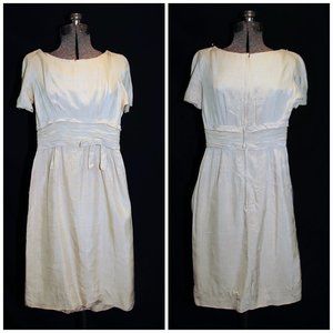 VTG Mort Schrader Beige Cotton Chiffon Day Dress